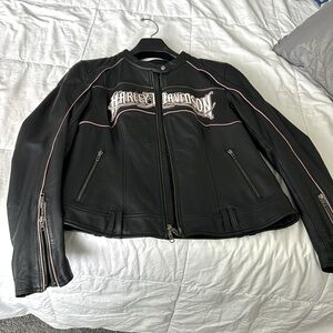 Women's Harley Davidson Black Leather Biker Riding
